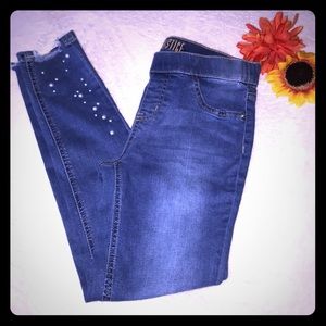 Justice Jeggings Size 14 Pearl Detail Ankle